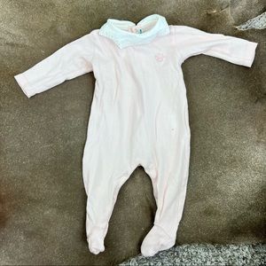 Marie Chantal Collar Cotton Footed Baby Onesie